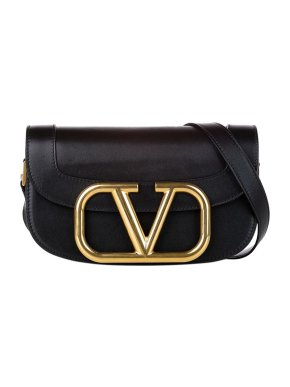 Valentino Garavani Black leather Supervee crossbody bag