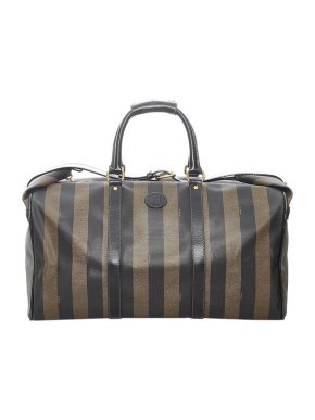 Fendi Vintage striped canvas Pequin travel bag