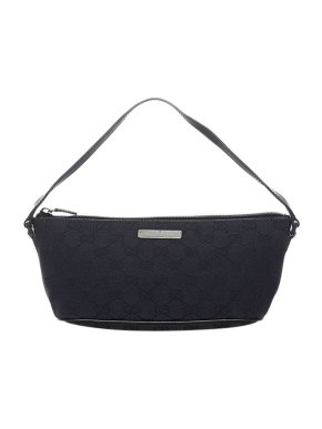 Gucci Vintage black GG canvas Boat baguette