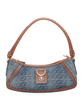 Gucci Vintage denim Abbey D-ring baguette