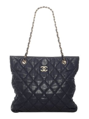 Chanel Vintage lambskin leather quilted tote bag
