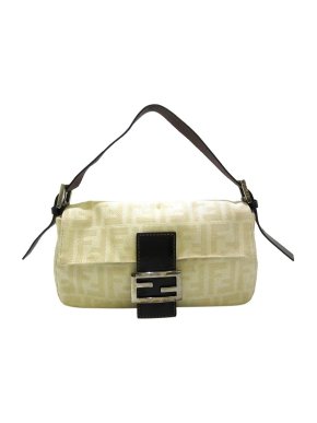 Fendi Vintage ivory Zucca canvas Mamma baguette