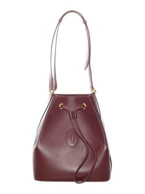 Burgundy leather Must de Cartier bucket bag