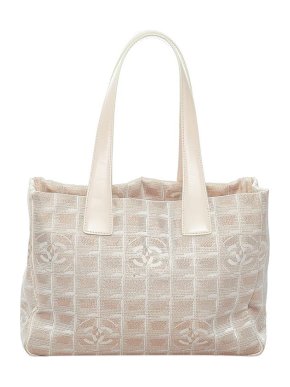 Chanel Vintage nude-pink nylon New Travel Line tote bag