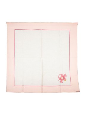 Chanel Pink & ivory silk square scarf