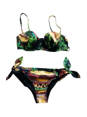 Dolce & Gabbana Multicolour Tropical Print Balconette Bikini