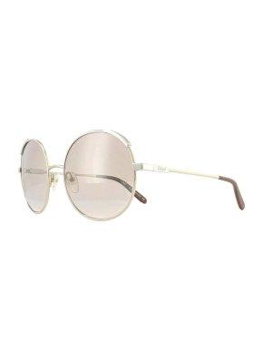Chloe Gold-tone round lens sunglasses