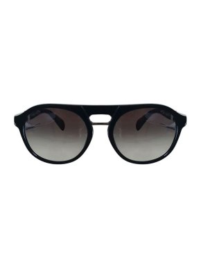 Prada Black acetate round frame sunglasses