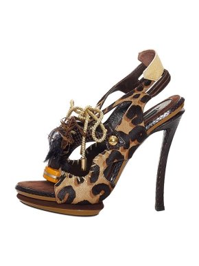 Gucci Leopard print pony hair heeled pumps