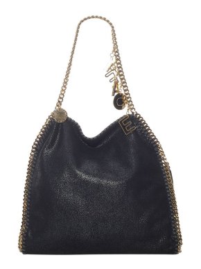 Stella McCartney Black Shaggy Deer Falabella tote bag