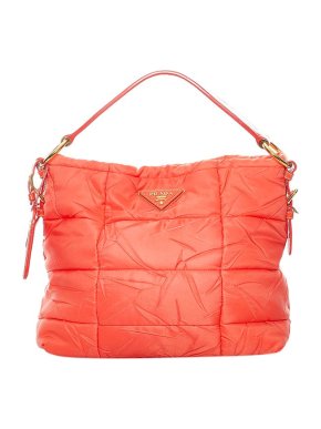 Prada Orange nylon Tessuto Bomber tote bag