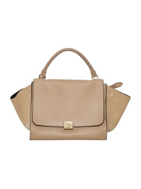 Celine Taupe leather Trapeze bag