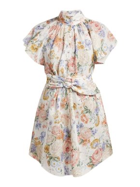 Zimmermann White floral linen Bowie dress