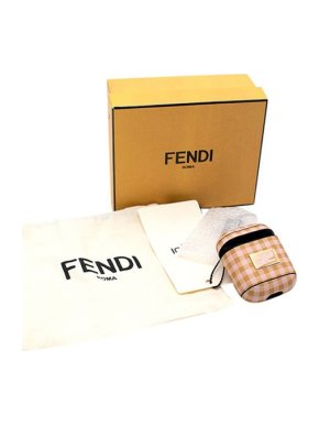 Fendi Pink & camel gingham leather Airpods case