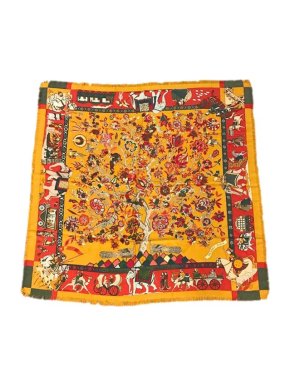 Hermes Fantaisies Indiennes Cashmere & Silk Scarf 90
