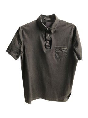 Prada Black Cotton Polo Shirt