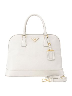Prada Ivory Saffiano Lux leather Promenade bag