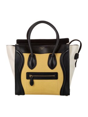 Celine Tricolour leather Micro Luggage tote bag
