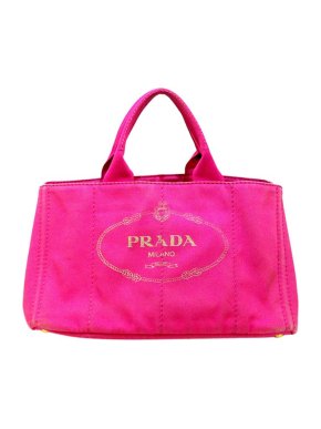 Prada Pink canvas Canapa Logo tote bag