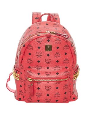 MCM Pink Visetos leather backpack