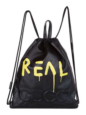 Black leather Gucci Ghost backpack