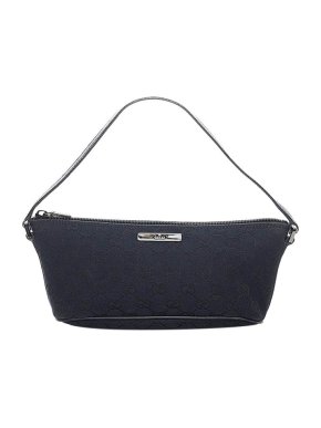 Gucci Black GG canvas Boat baguette