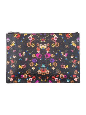 Givenchy Pansy printed leather clutch bag