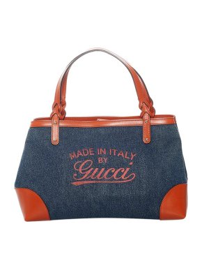 Gucci Indigo denim logo Craft bag