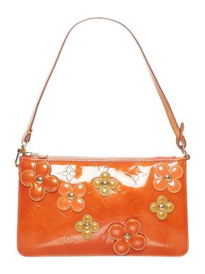 Louis Vuitton Vintage orange monogram Vernis Lexington Fleurs bag