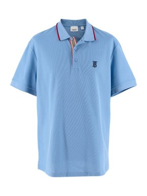 Burberry Blue cotton pique polo shirt