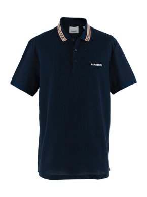 Burberry Navy cotton pique polo shirt