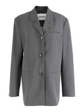Nanushka Steel Grey Evan Single Breasted Jacket