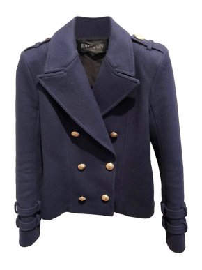 Balmain Blue Wool & Cashmere Blend Jacket