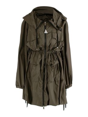 Moncler Khaki nylon New Delhi lightweight parka