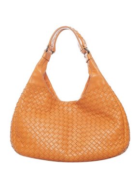 Bottega Veneta Orange Intrecciato leather Campana hobo bag