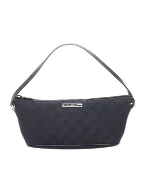 Gucci Vintage black GG canvas boat bag