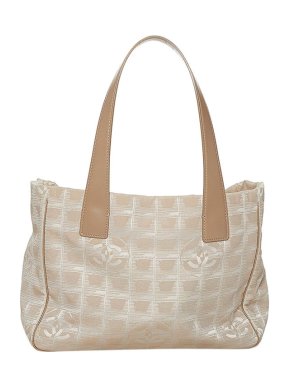 Chanel Vintage nude nylon New Travel Line tote bag