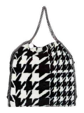 Stella McCartney Houndstooth faux-fur Falabella tote bag