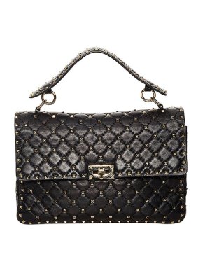 Valentino Garavani Black leather Rockstud Spike large bag