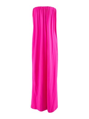 Calvin Klein 205W39NYC neon pink wool crepe column dress