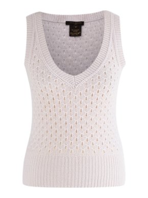 Louis Vuitton Pale taupe cashmere pointelle knitted vest