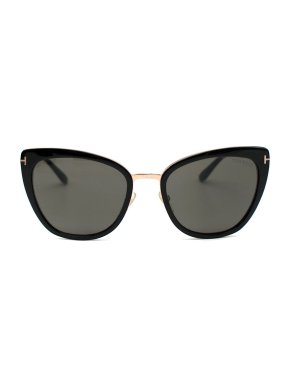 Tom Ford Black acetate & gold-tone metal Simona sunglasses