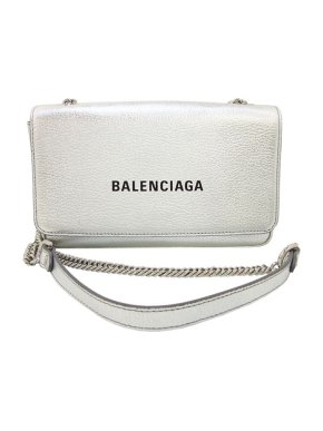 Balenciaga Silver leather Everyday chain wallet