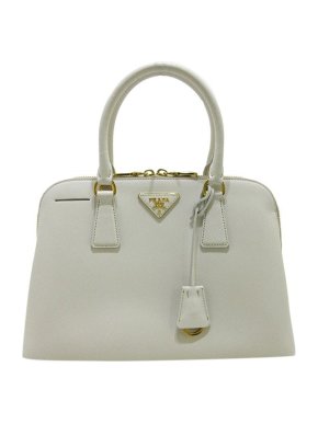 Prada White Saffiano Lux Promenade bag