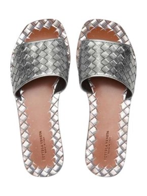 Bottega Veneta Silver Ravello Sandals