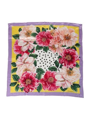 Dolce & Gabbana Floral print silk twill square scarf 70