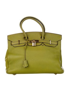 Hermes Olive green Taurillion Clemence leather Birkin 35 bag GHW