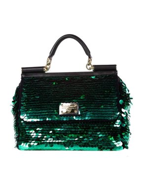 Dolce & Gabbana Green sequinned Sicily bag