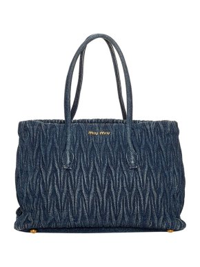 Miu Miu Denim Matelasse tote bag