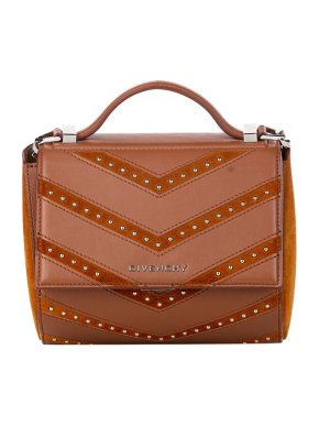 Givenchy Tan leather studded Pandora Box chain bag